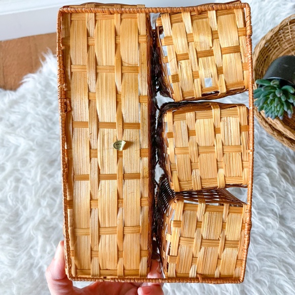 Boho Silverware Picnic Utensil Divided Basket - Picture 6 of 8